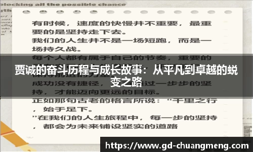 贾诚的奋斗历程与成长故事:从平凡到卓越的蜕变之路